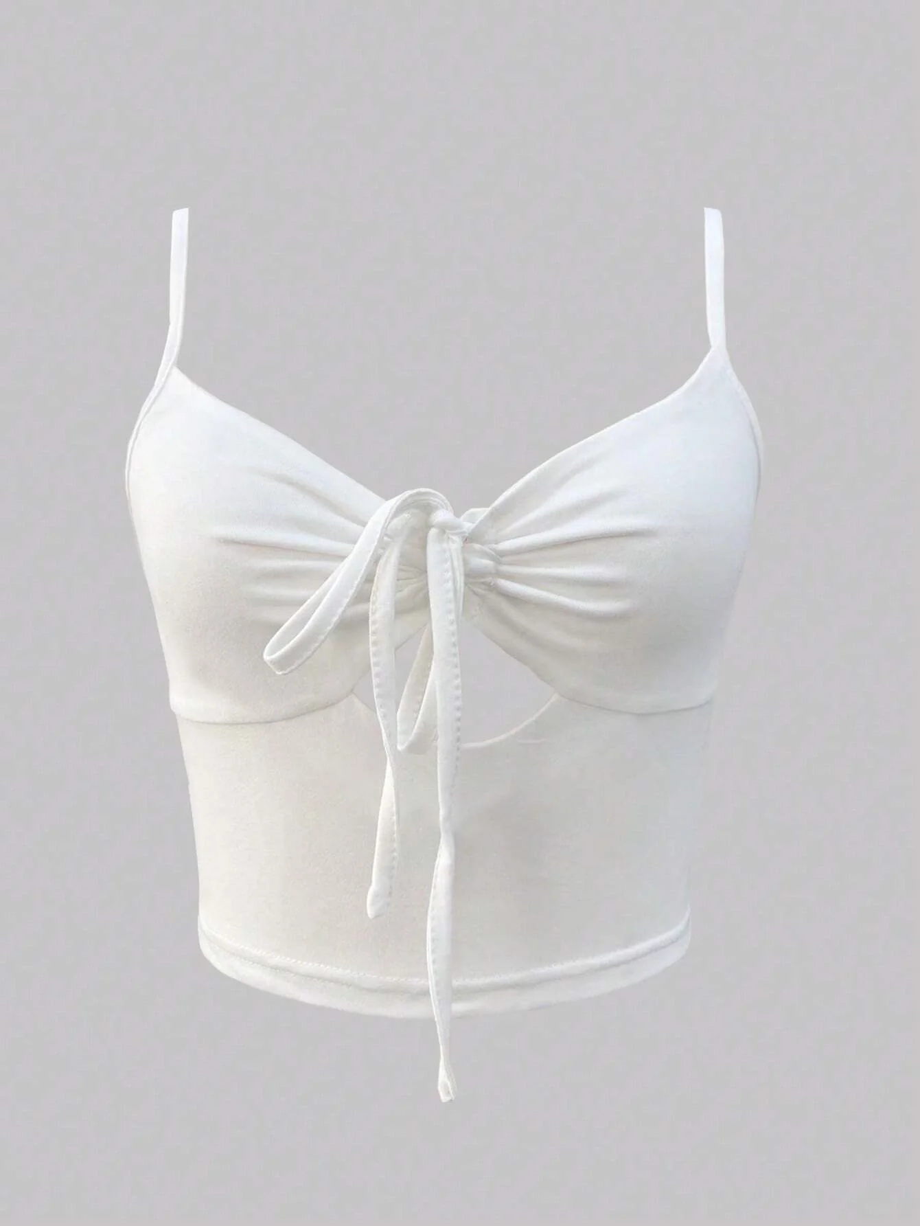 White Double Cut Out Tie Up Camisole