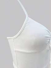 White Double Cut Out Tie Up Camisole - Image 6