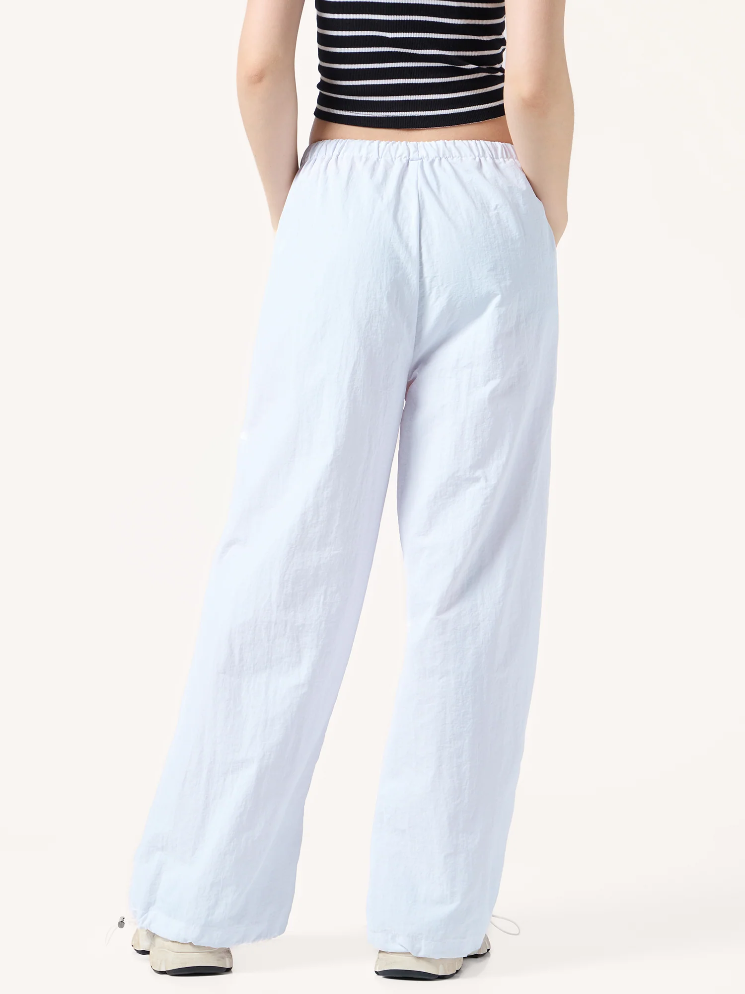 White Drawstring Cargo Pants - Image 6