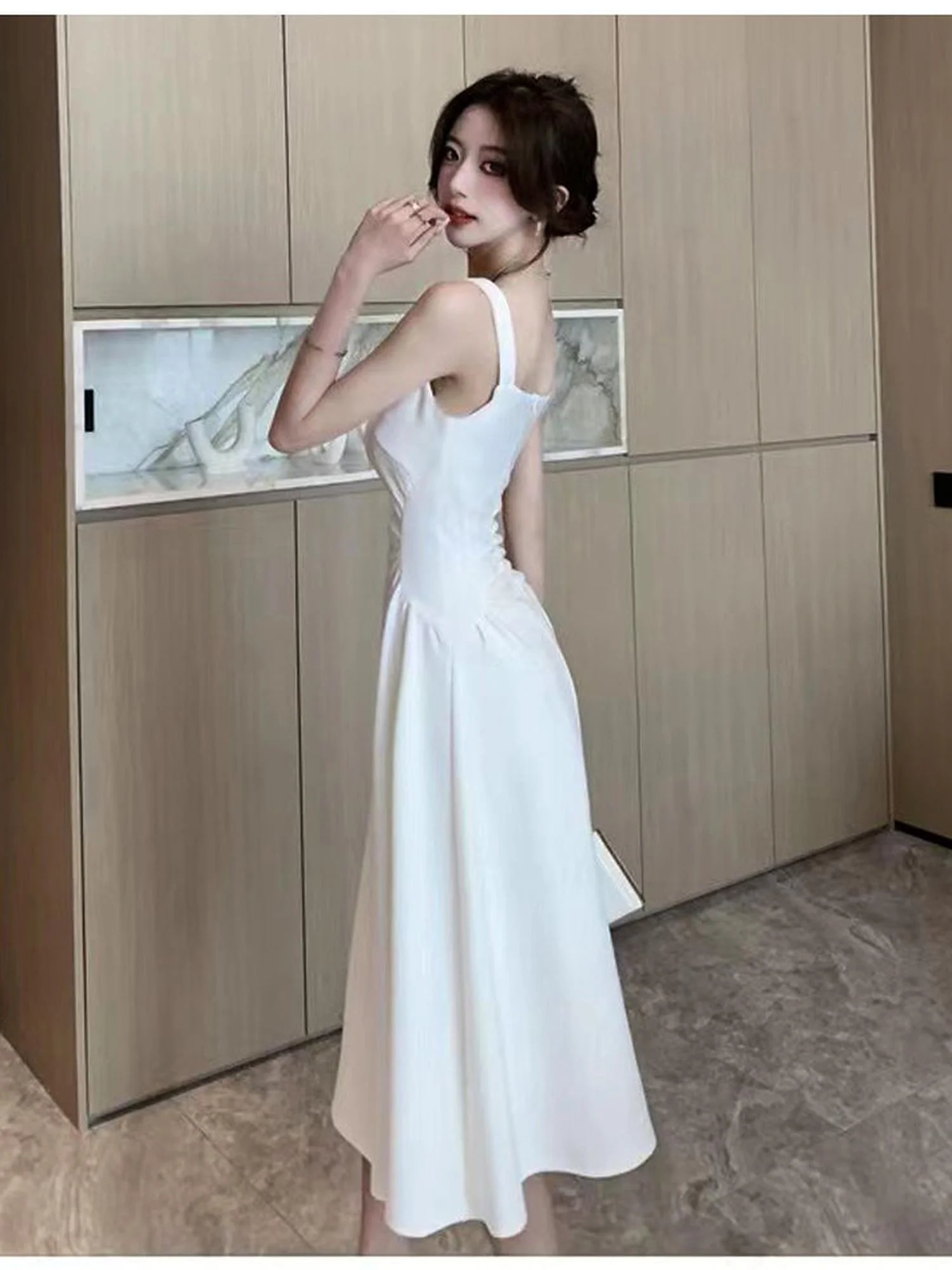 White Square Necked Dress - Image 3