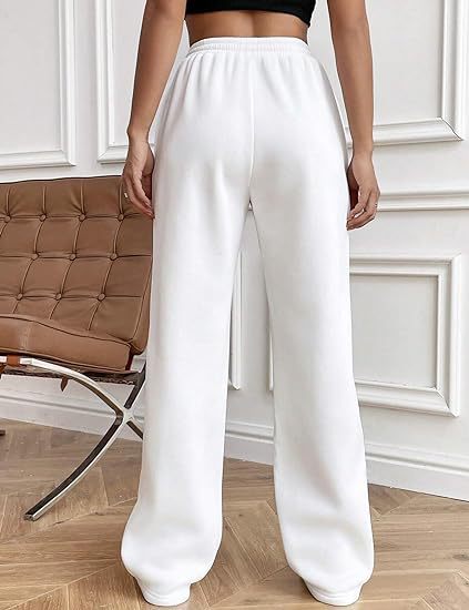 White Elasticated Regular Fit Drawstring Joggers - Image 2