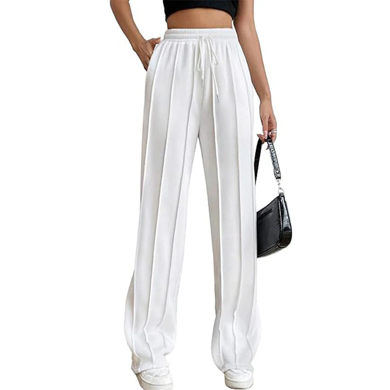 White Elasticated Regular Fit Drawstring Joggers - Image 4