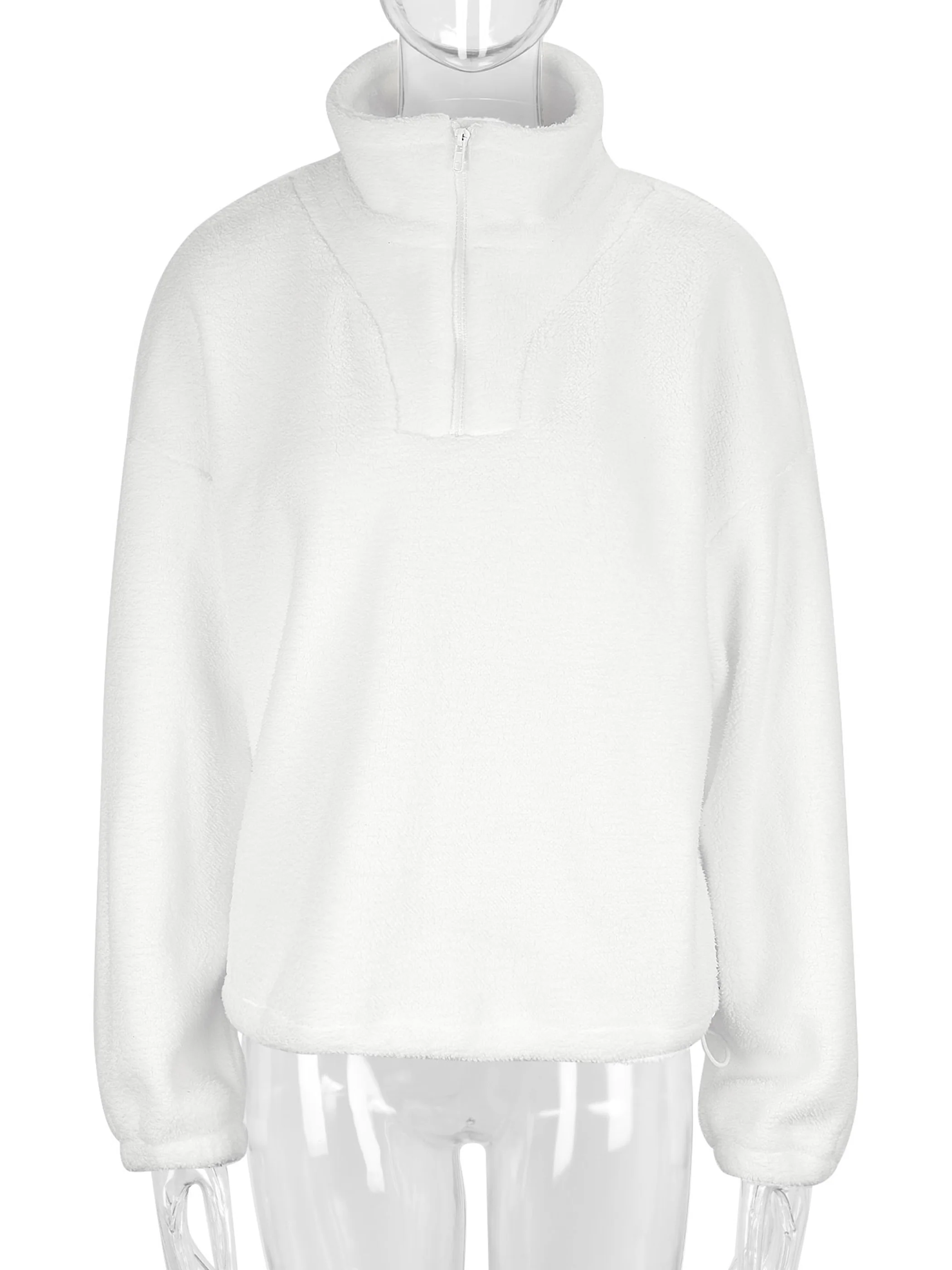 White Full sleeve big collar sweatshirt - Image 4