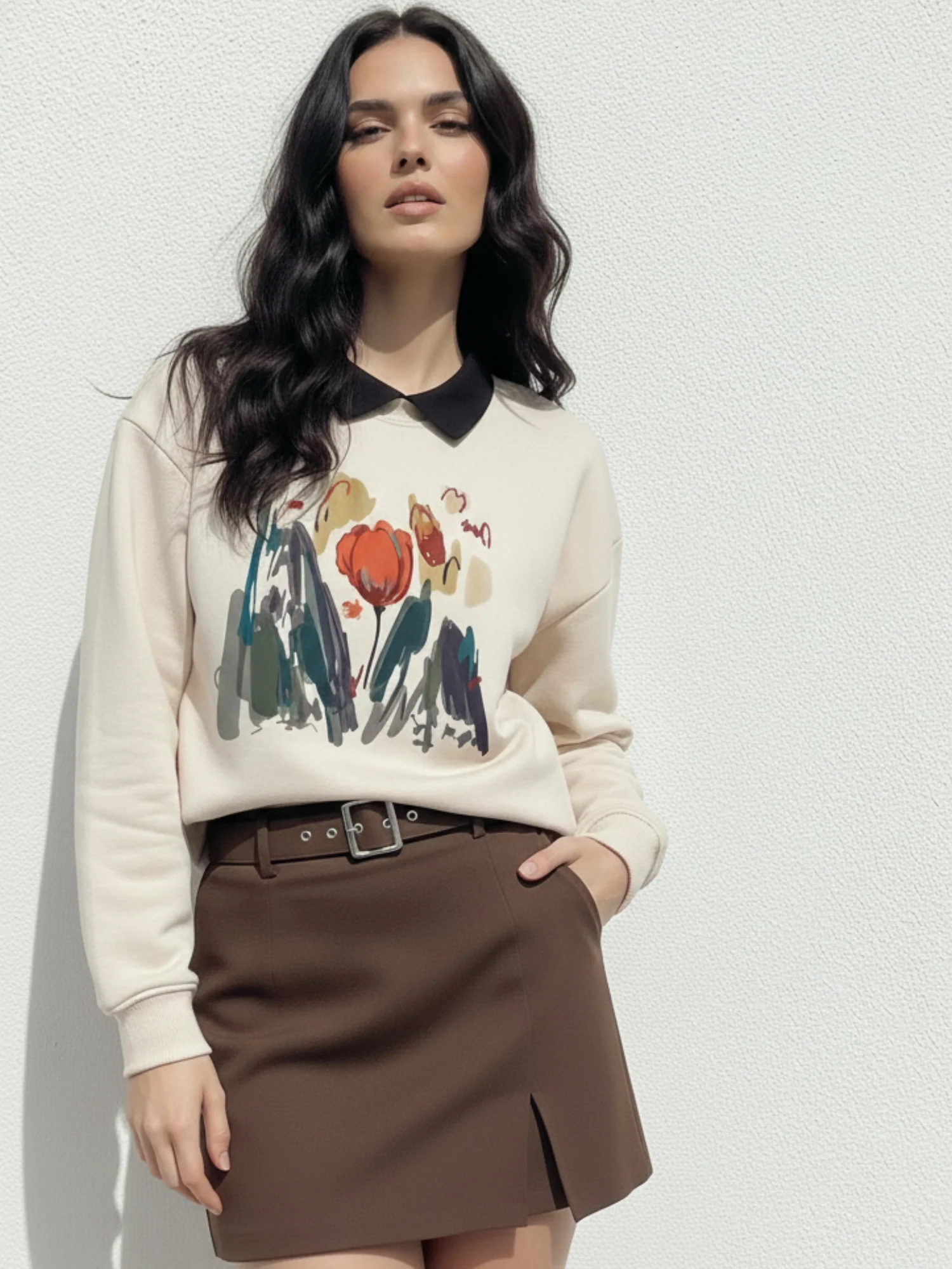 White Graphic Oversized Sweatshirt - Image 3