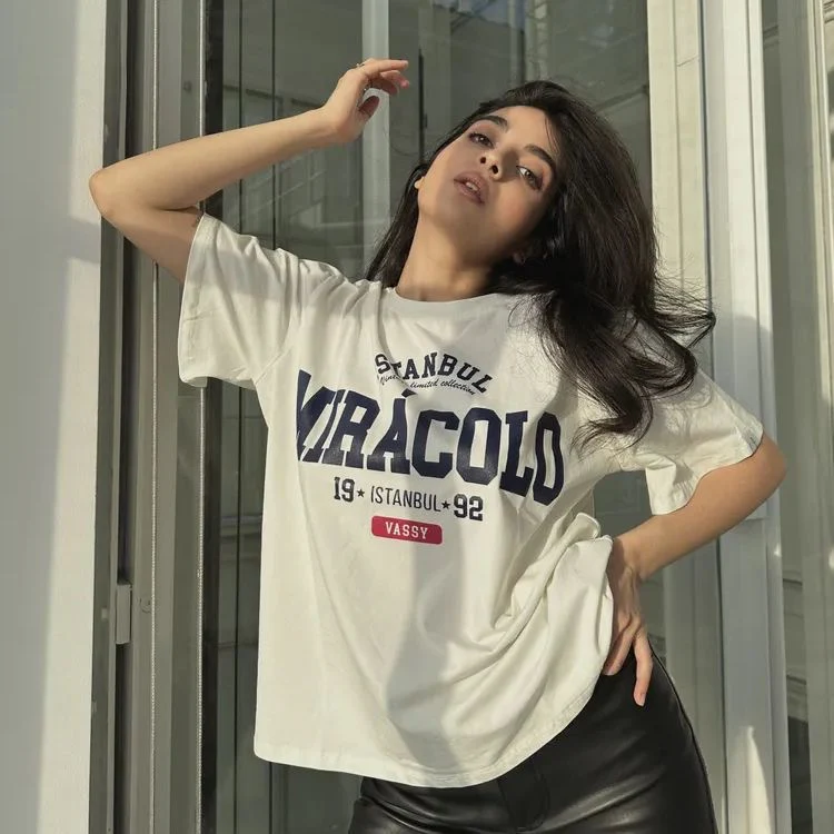 White Graphic Printed Oversized T-Shirt - Image 2