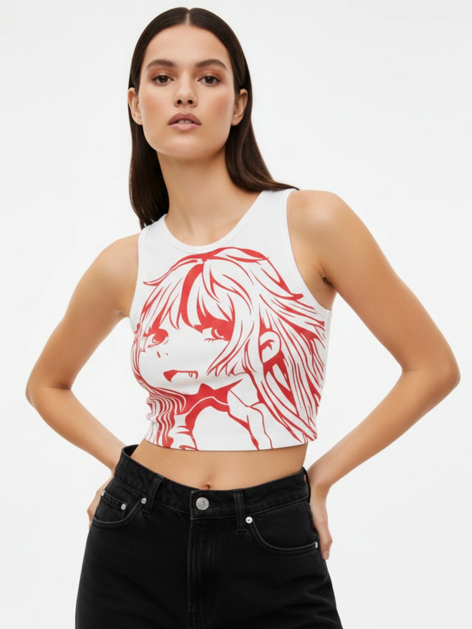 White Graphic Tank Top - Image 5