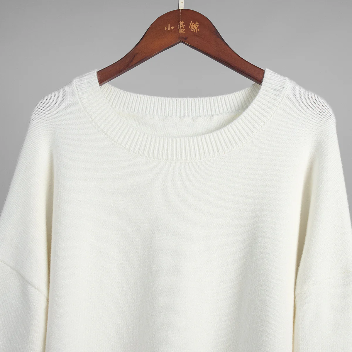White High Neck Oversized Solid Sweater - Image 2
