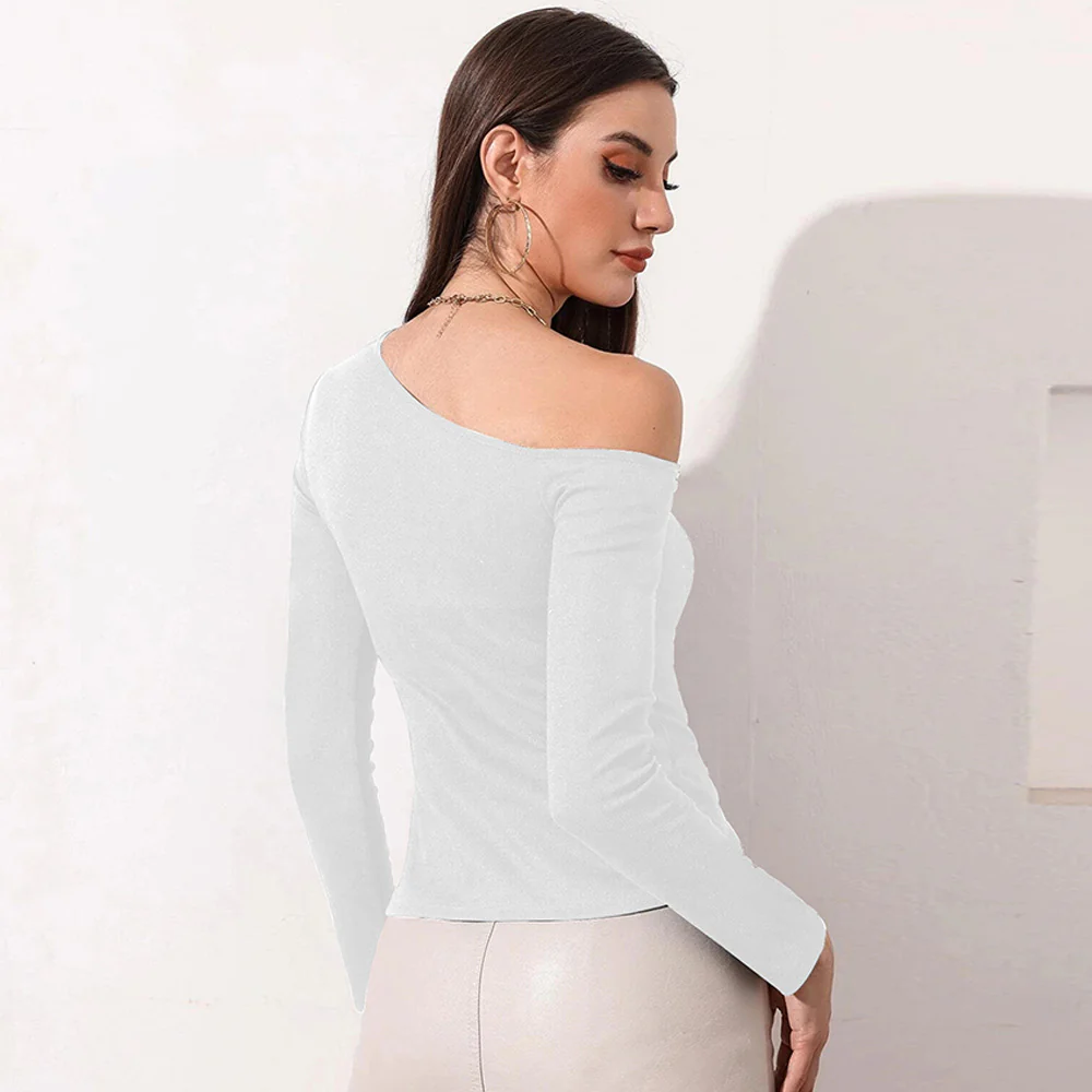 White Off-Shoulder Cut Out Sleeve Top - Image 2