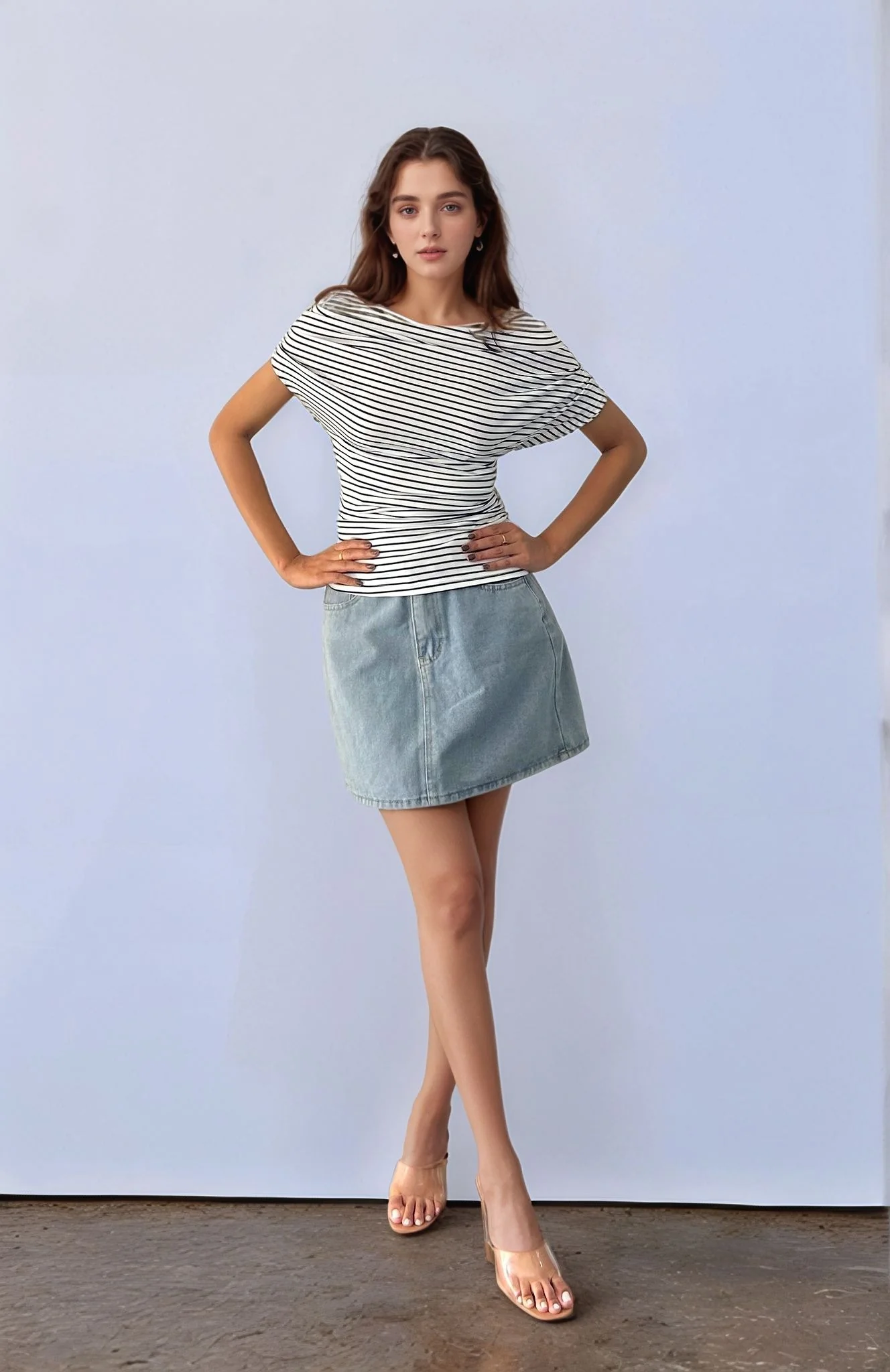White Stripes Fitted Top - Image 2