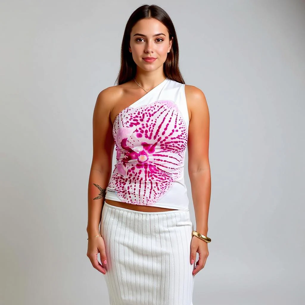 White One Shoulder Summer Top - Image 3