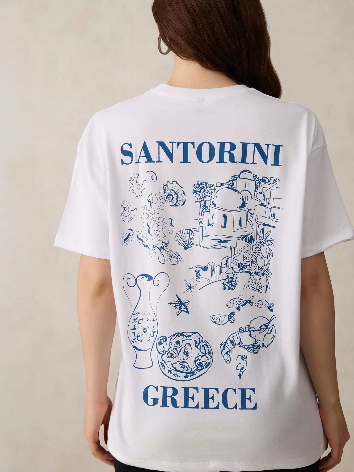White Oversized T-Shirt With Graphic - Image 4