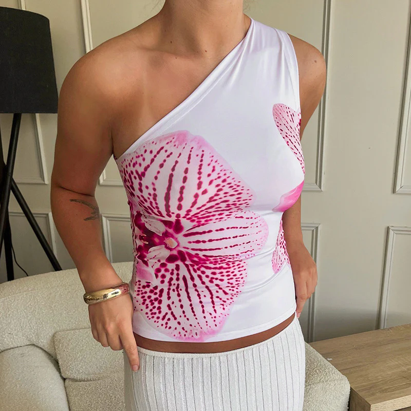 White Printed Off Shoulder Top - Image 2