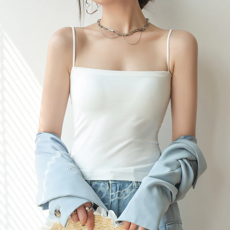 White Spaghetti Strap Cami Top