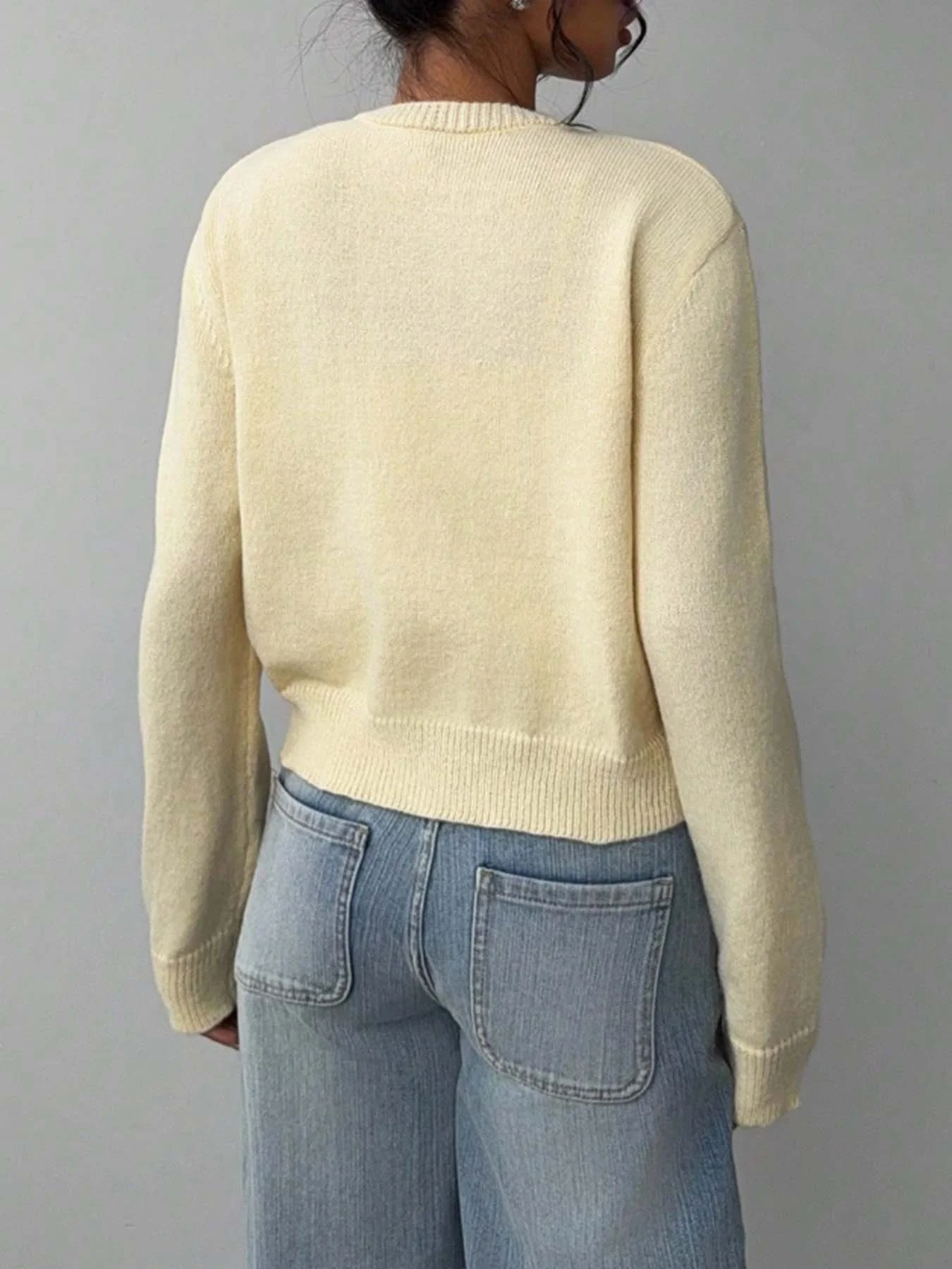 Yellow Full Sleeve Relaxed Button Down Cardigan - Image 2