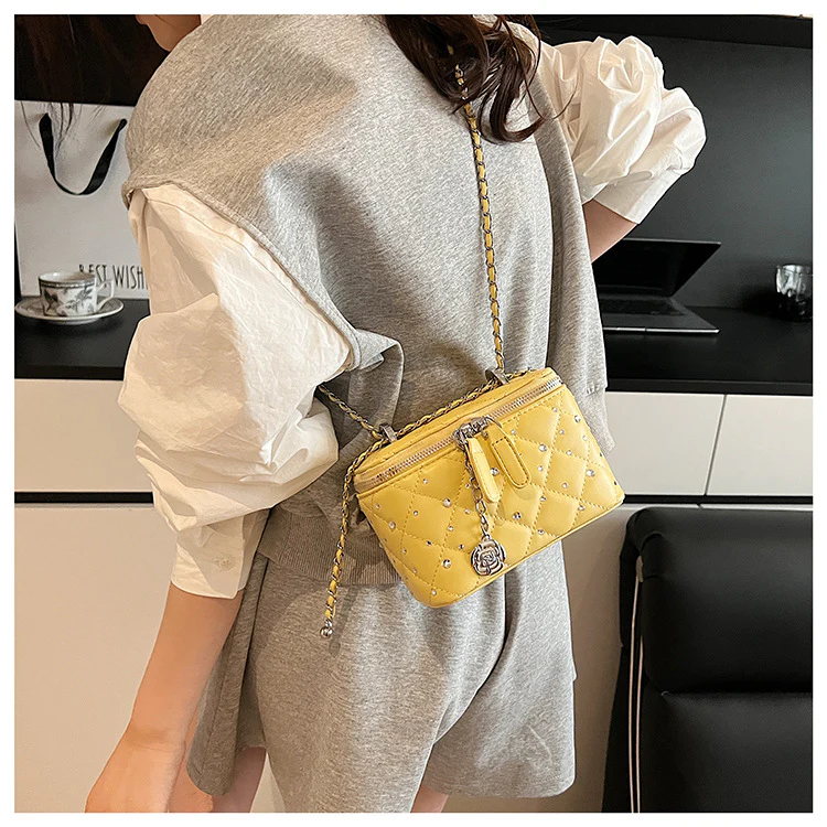 Yellow Mini Squarebox Handbag - Image 2