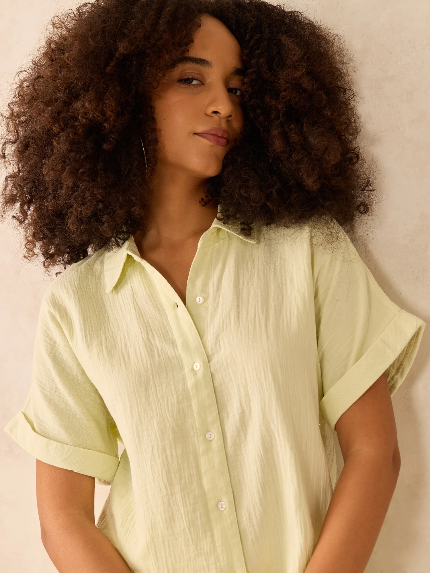 Yellow Relaxed Fit Button Down Shirt - Image 3